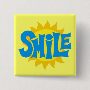 Smile 2 Inch Square Button