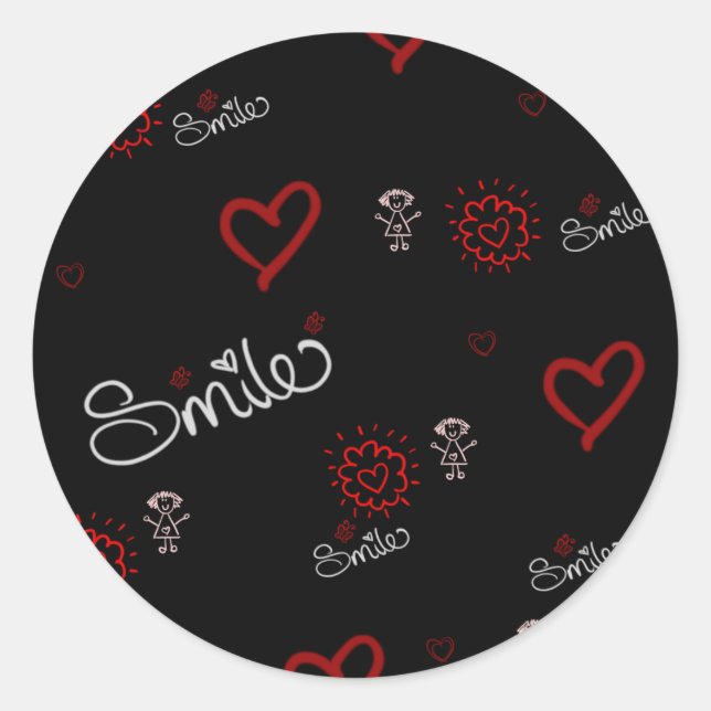Smile And Be Happy Classic Round Sticker (Front)