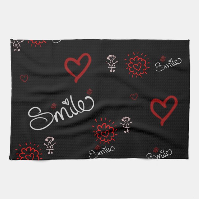 Smile And Be Happy Kitchen Towel (Horizontal)