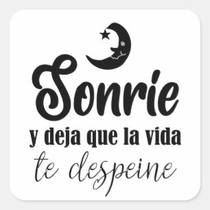 Smile and let life clear you square sticker