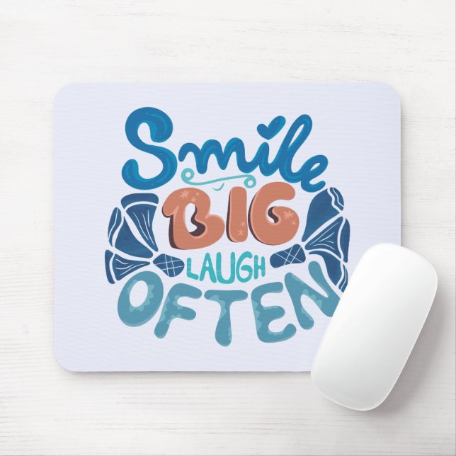Smile Big Laugh Often: Heartwarming Message Mouse Pad (With Mouse)