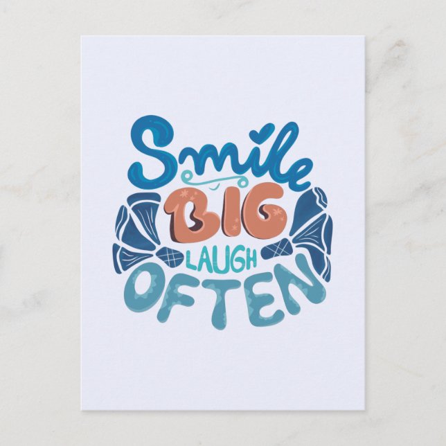 Smile Big Laugh Often: Heartwarming Message Postcard (Front)