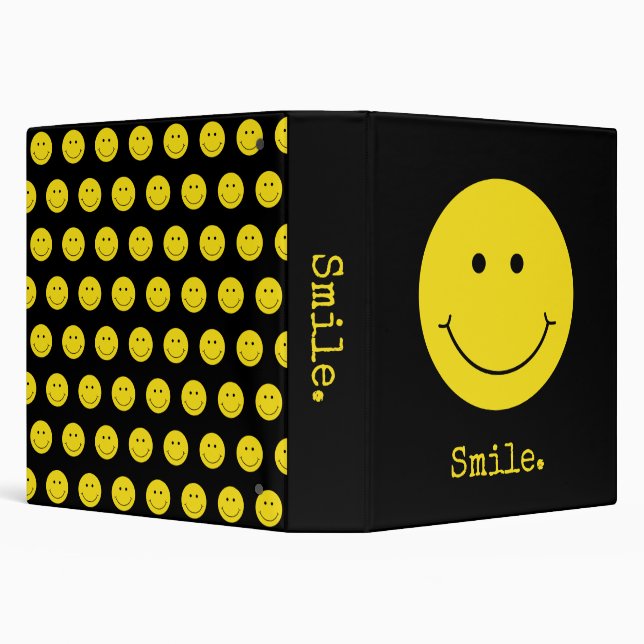Smile Black Yellow Face Grin Binder (Background)