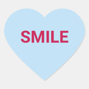 Smile blue fun cute Valentine's Day conversation Heart Sticker