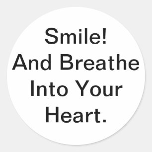 Smile Breathe Jeff Hankamer Artjunkhaus Love Peace Classic Round Sticker