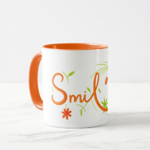 Smile Brush Style Line Art Combo Mug
