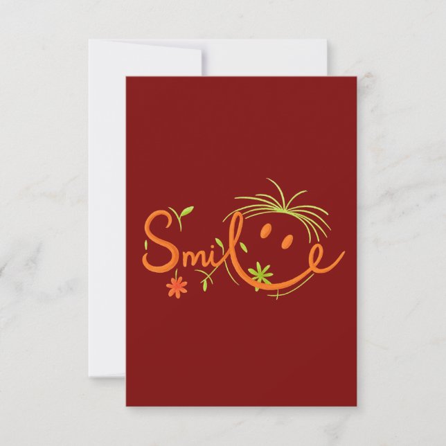 Smile Brush Style Line Art | Thank You Card 3.5"x5 (Front)