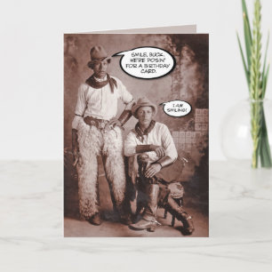 “Smile, Buck” Funny Cartoon Birthday Card