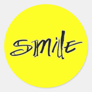 smile calligraphy classic round sticker