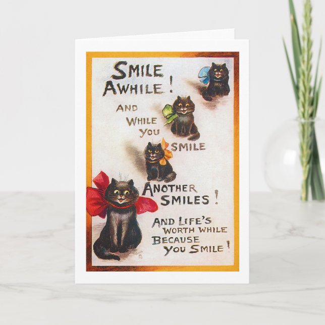 Smile Cats, Louis Wain Card (Front)