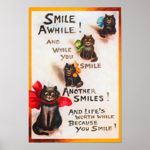 Smile Cats, Louis Wain Poster