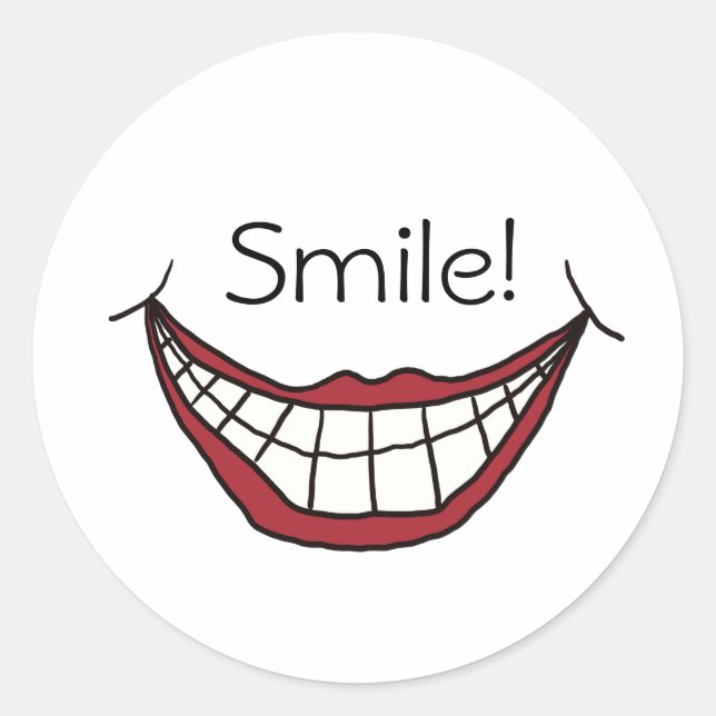 Smile! Classic Round Sticker (Front)