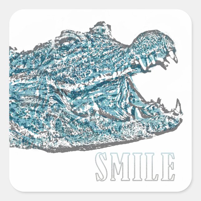 Smile Crocodile  Square Sticker (Front)