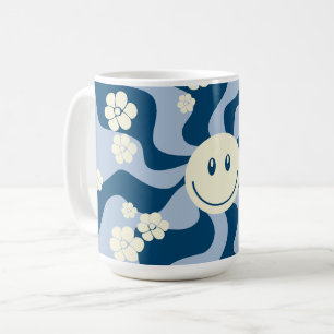 Smile - Dark Blue, Light Blue and Cream Coffee Mug