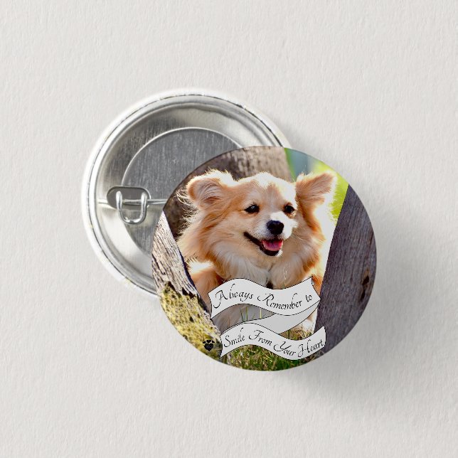 Smile Dog 1 Inch Round Button (Front & Back)