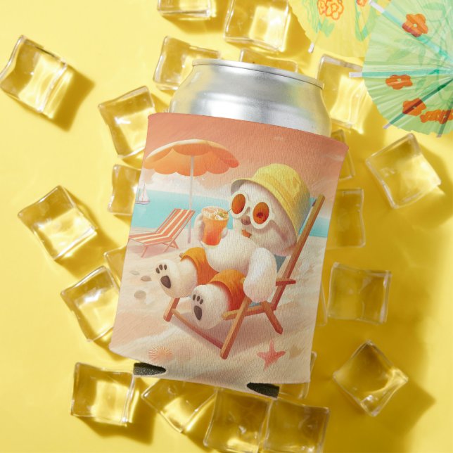 Smile Dog – Beach Mode On Can Cooler (In Situ Summer)
