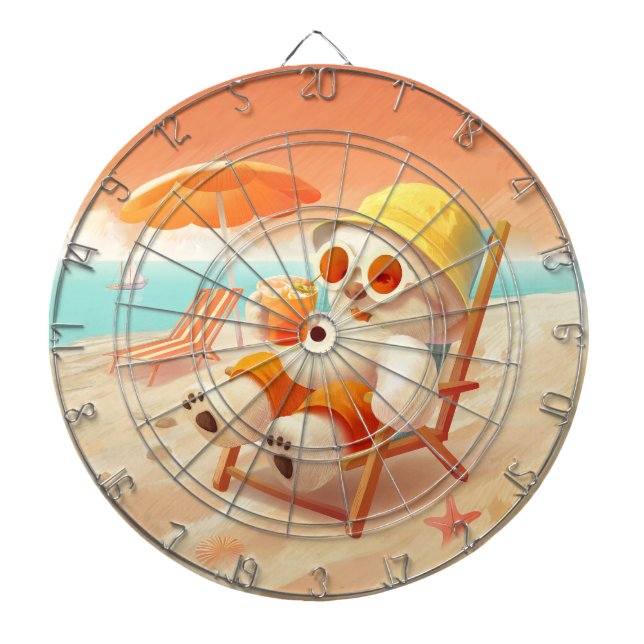 Smile Dog – Beach Mode On Dartboard (Front)