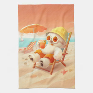 Smile Dog – Beach Mode On Kitchen Towel