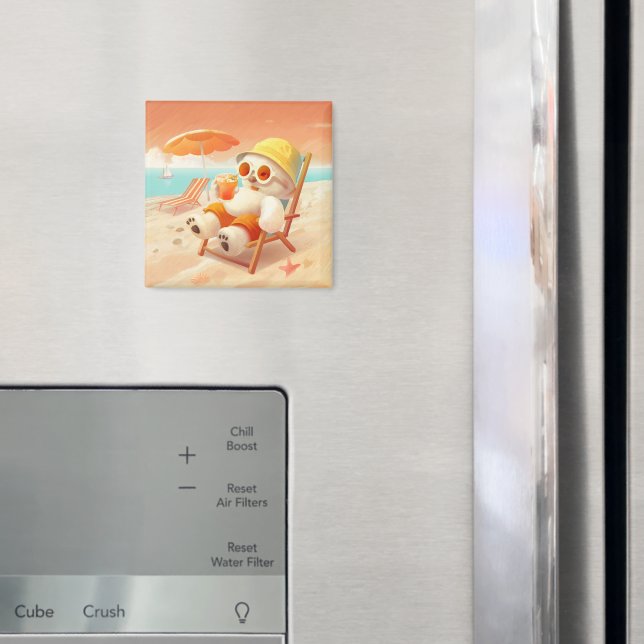 Smile Dog – Beach Mode On Magnet (In Situ (Fridge))