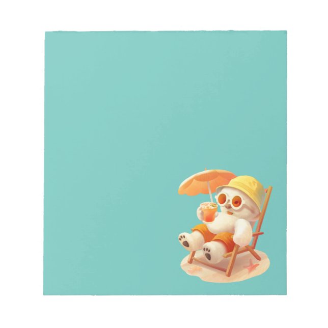 Smile Dog – Beach Mode On Notepad (Front)