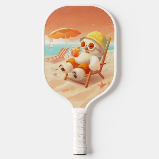 Smile Dog – Beach Mode On Pickleball Paddle (Front)