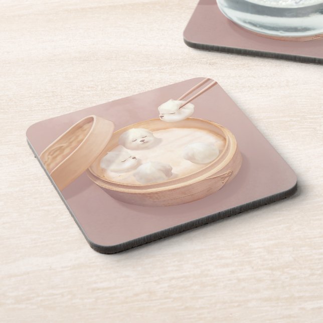 Smile Dog – Xiao Long Bao Delight Coaster (Left Side)