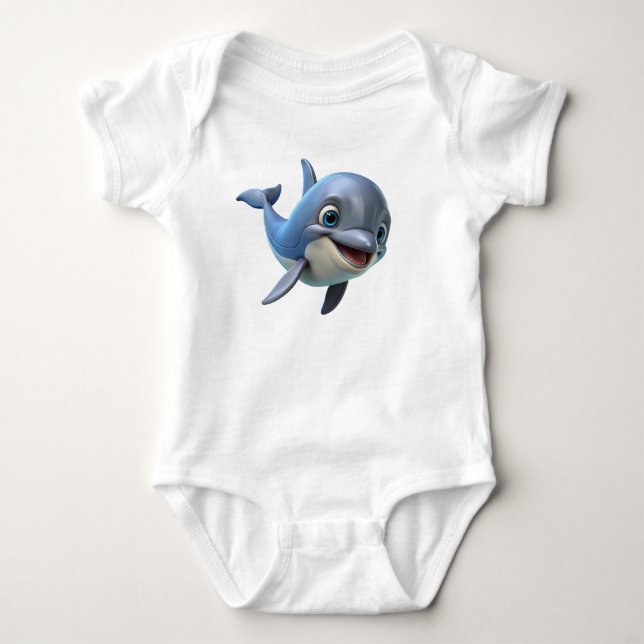 Smile Dolphin   Baby Bodysuit (Front)
