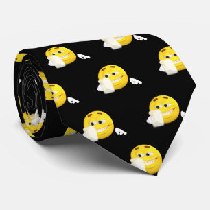 Smile emoji beer necktie