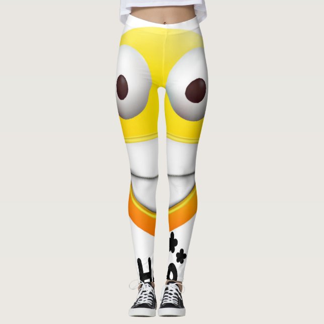 Smile Emoji Leggings – Fun & Comfortable (Front)