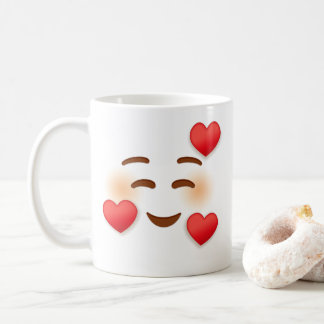 Smile Emoji With Hearts Coffee Mug