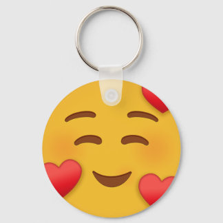 Smile Emoji With Hearts Keychain
