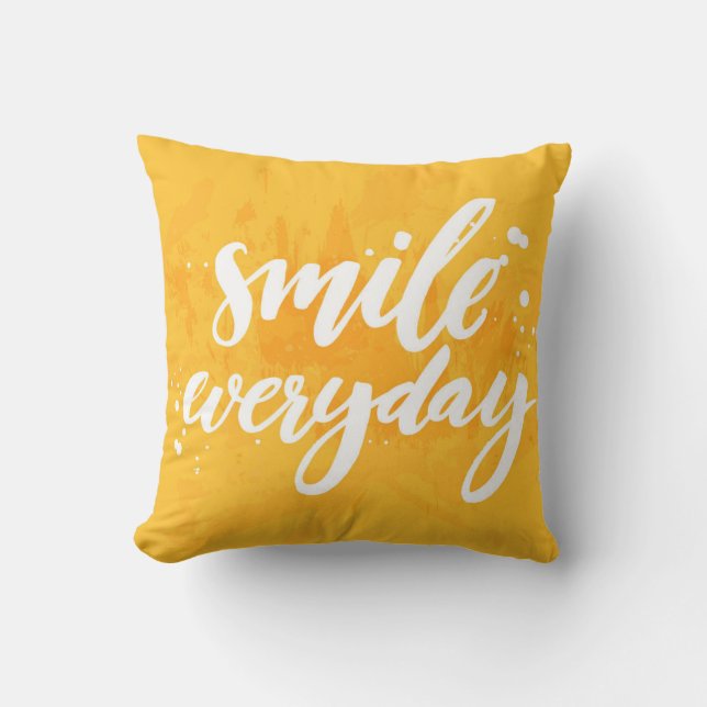 Smile Everyday Throw Pillow (Front)