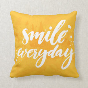 Smile Everyday Throw Pillow