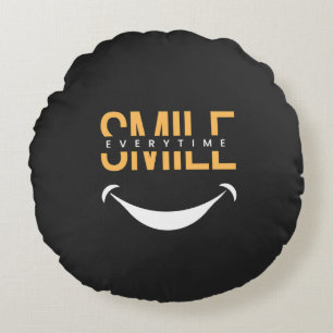 Smile Everytime – Spread Positive Vibes Anywhere Round Pillow