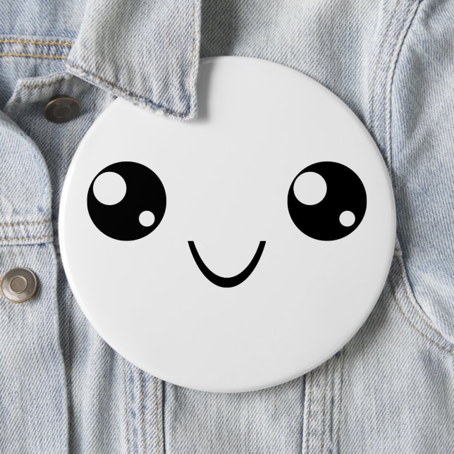 Smile Face 6 Inch Round Button (In Situ)