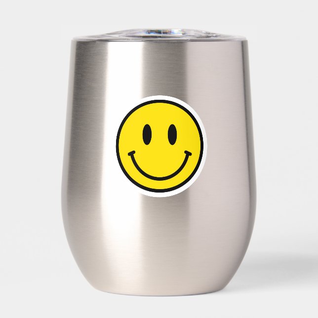 Smile Face Emoji Happy Yellow Black Kindness Fun (Front)