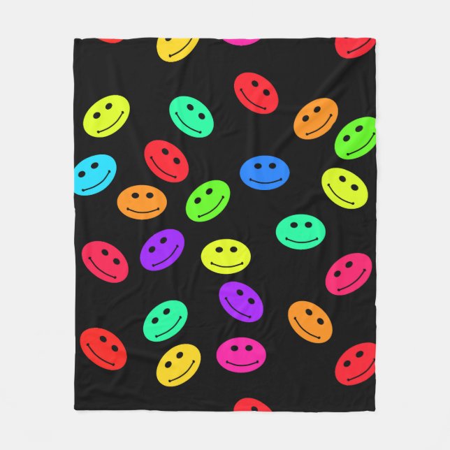 Smile Face Fleece Blanket (Front)