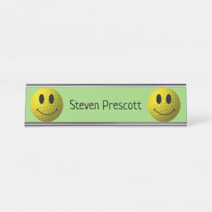 Smile Face Golf Ball with Name Desk Name Plate