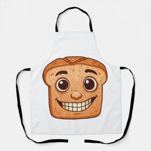 smile face of bread baking All-Over Print Apron