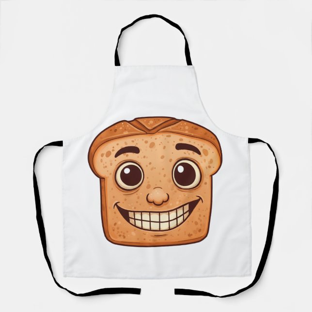 smile face of bread baking All-Over Print Apron (Front)