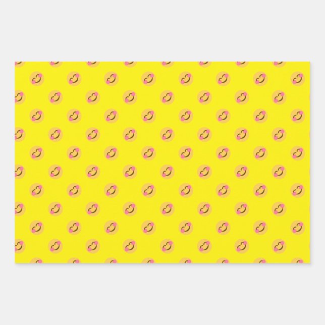 Smile face pattern encouragement friendship wrappi wrapping paper sheet (Front)