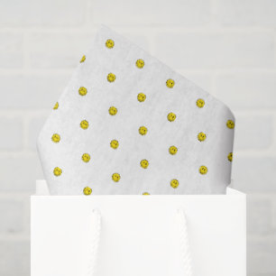 Smile Face Polka Dot Emojis Happy Yellow Fun Tissue Paper