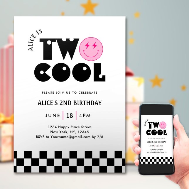 Smile Face Retro 2nd Cool Birthday Invitation (Creator Uploaded)