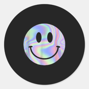 Smile Face Shirt Happy Smiling Face Rave Edm Music Classic Round Sticker