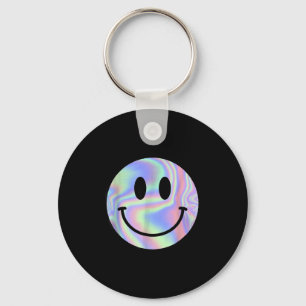 Smile Face Shirt Happy Smiling Face Rave Edm Music Keychain