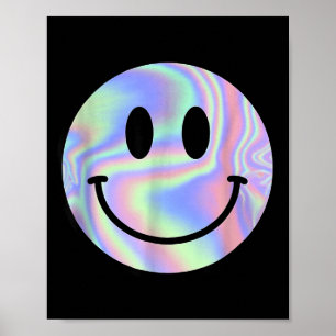 Smile Face Shirt Happy Smiling Face Rave Edm Music Poster