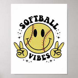 Smile Face Softll Vibes, Game Day Softll Life Mom Poster