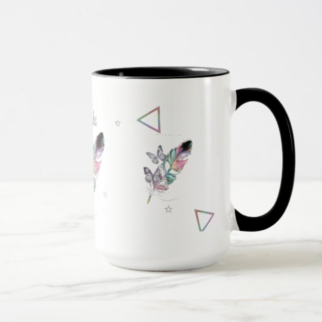 Smile Feather and Butterfly Cup Design  (Right)