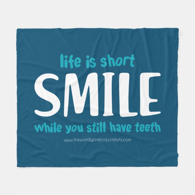 Smile Fleece Blanket (Front (Horizontal))