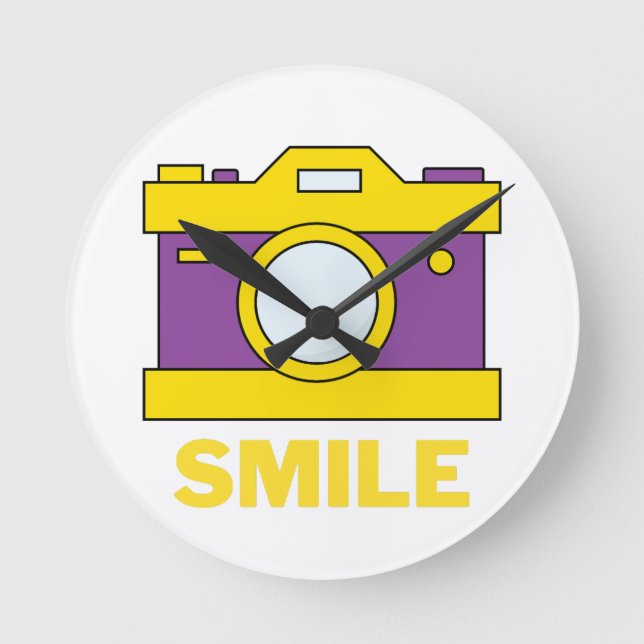 smile for free photo round clock (Front)